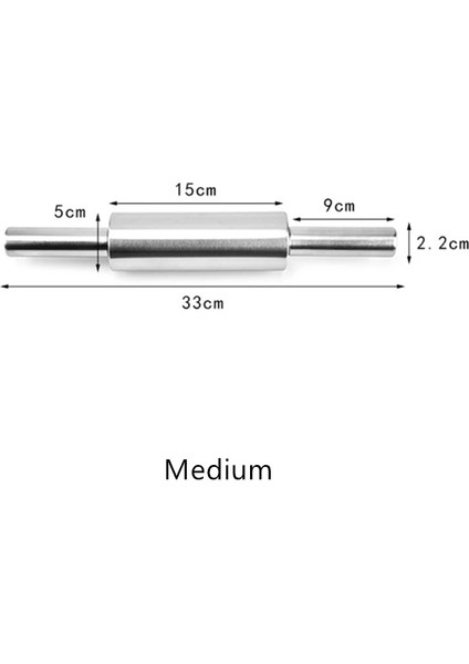 Orta Stil Paslanmaz Çelik Yapışmaz Oklava Hamur Makarna Araçları Için Fırında Pizza Erişte Çerez Köfte Mutfak Aksesuarları (Yurt Dışından)