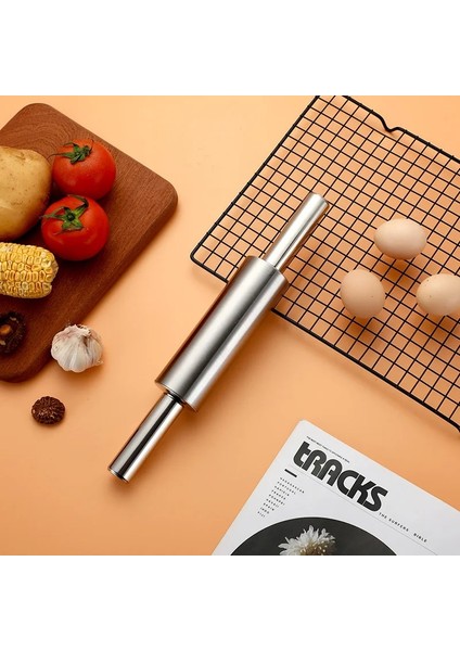 Orta Stil Paslanmaz Çelik Yapışmaz Oklava Hamur Makarna Araçları Için Fırında Pizza Erişte Çerez Köfte Mutfak Aksesuarları (Yurt Dışından) fırsatları