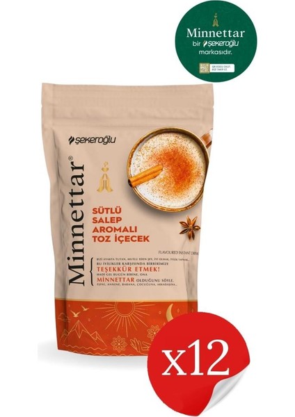 Minnettar Sütlü Salep 12 x 200 gr ( 12 Paket )