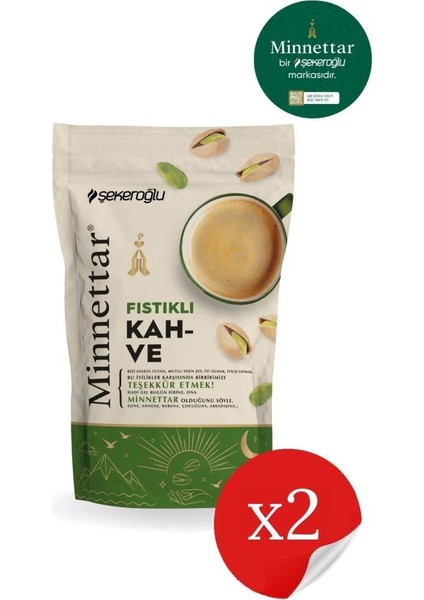 Minnettar Fıstıklı Kahve 2 x 165 gr ( 2 Paket )
