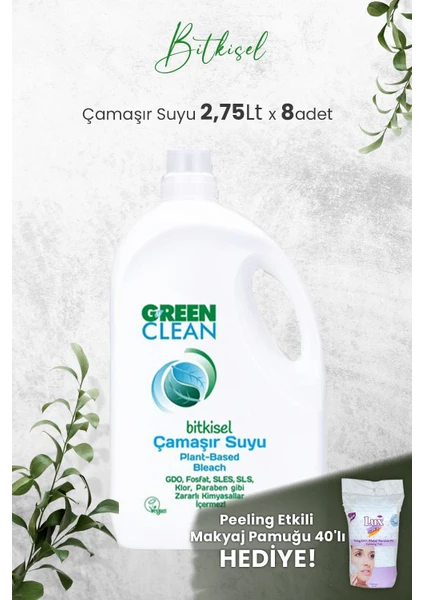 Green Clean Bitkisel Çamaşır Suyu 2,75 Lt x 8 Adet