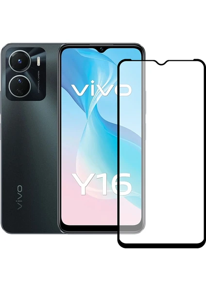 Vivo Y16 111D Full Tam Kaplayan Tamperli Kırılmaz Cam Ekran Koruyucu