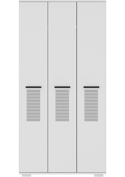Cantek Dizayn Assimo (C) 3 Kapaklı Gardırop Beyaz-Beyaz