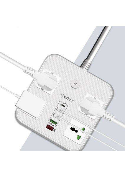 SC06 8‑in‑1 Akıllı Priz Dönüştürücü – 1 PD + 3 USB Çıkışı, Çocuk Korumalı, USB Girişli Seyahat Adaptörü modelleri