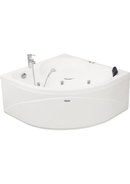 İowa Oturmalı Oval Jakuzi 120x120, h:55 Bonus Hidromasaj Sistemli Küvet (Gövde + Metal ayak + Ön panel)