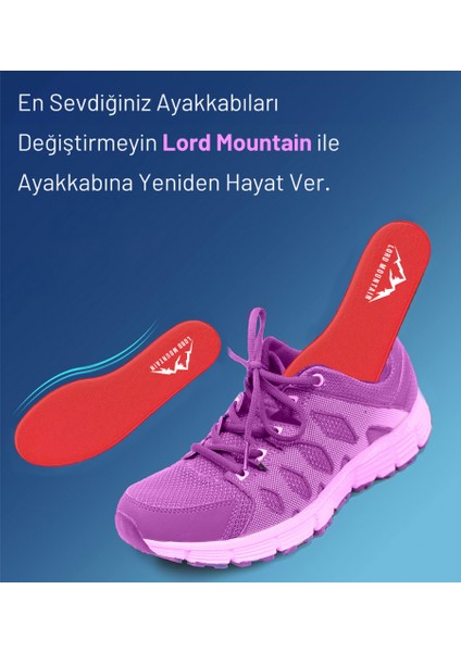 Lord Mountain Memory Foam Spor Ayakkabı Iç Tabanlık,yumuşak Ortopedik Tabanı,rahat Tabanlık,erkek,kadın,kırmızı