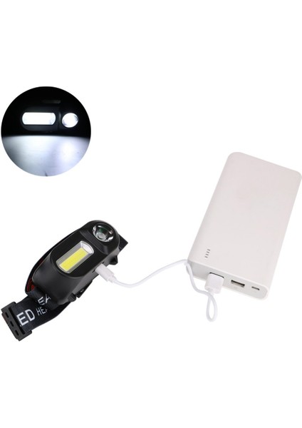 Mini Su Geçirmez Xpe Cob LED 6-Mode Far Kafa Işık Lambası USB Şarj Edilebilir Kafa Işık Lambası El Feneri Açık (Yurt Dışından)
