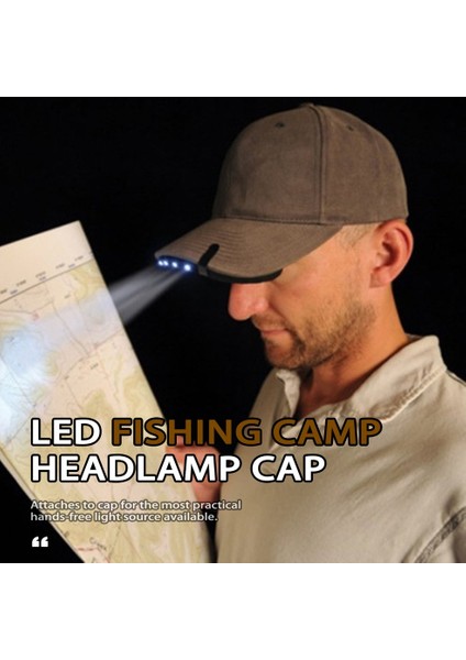 LED Kapak Işık Şapka Işığı Balıkçılık Far Gece Balıkçılık Işığı Pil ile - Siyah (Yurt Dışından) fiyatları
