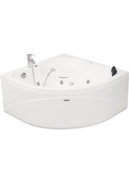 İowa Oturmalı Oval Jakuzi 120x120, h:55 Romantic Hidromasaj Sistemli Küvet (Gövde + Metal ayak + Ön panel)