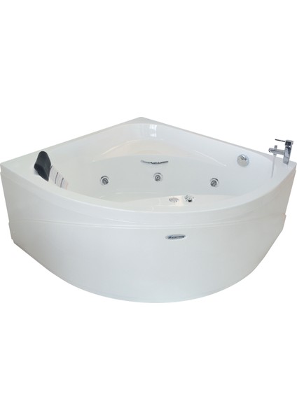 Riviera Oturmalı Oval Jakuzi 110x110, h:55 Classic Hidromasaj Sistemli Küvet (Gövde + Metal ayak + Ön panel)
