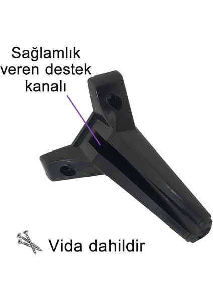4 Adet Serdivan 15 cm Siyah Lüx Mobilya Kanepe Sehpa Ünite Koltuk Ayağı Baza Ayak