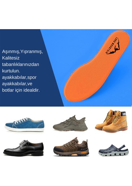 Memory Foam Spor Ayakkabı Iç Tabanlık,Yumuşak Ortopedik Tabanı,Rahat Tabanlık,Erkek,Kadın,Turuncu