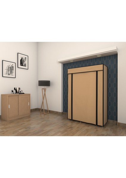 Plastik Profilli Tek Yandan Raflı Bez Dolap Gardırop fiyatları