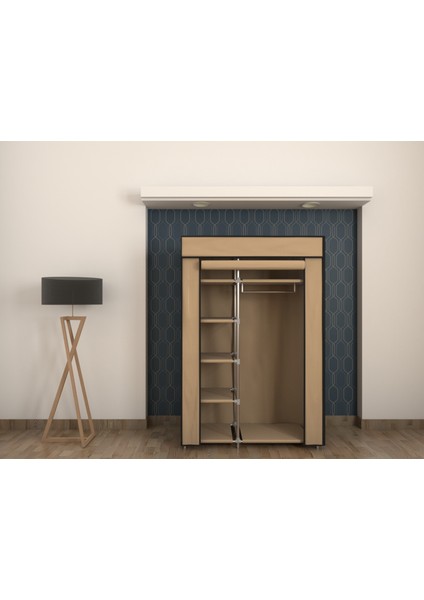 Plastik Profilli Tek Yandan Raflı Bez Dolap Gardırop modelleri