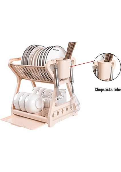Siyah Bir Stil 2 Katmanlar Kurutma Rafı Ev Mutfak Drenaj Depolama Rafı Chopstick Kafes Bulaşık Filtre Rafı Sofra Organizatör Tepsi Rafı (Yurt Dışından)