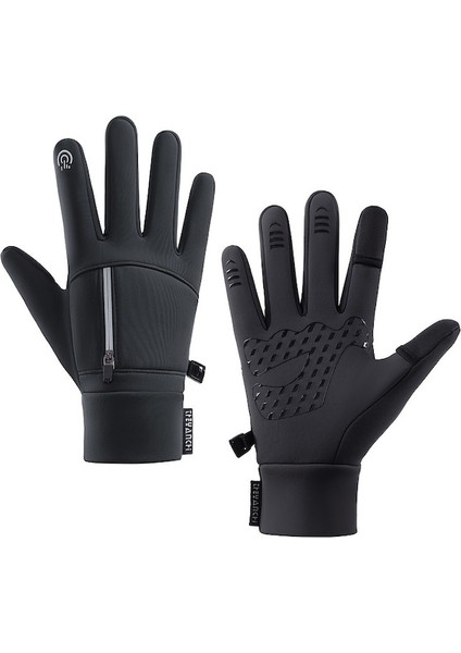 Unisex Windproof Su Itici Dokunmatik Ekran, Fermuar Bölmeli Kışlık Eldiven M247 001 (Yurt Dışından) modelleri