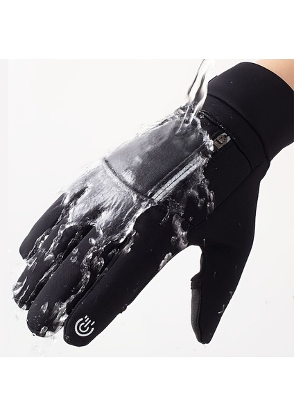 Unisex Windproof Su Itici Dokunmatik Ekran, Fermuar Bölmeli Kışlık Eldiven M247 001 (Yurt Dışından) indirimleri