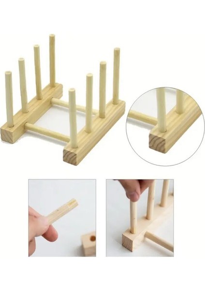 7 Sütun-Karbon Renk Stili Dıy Bambu Süzgeç Ahşap Bulaşıklık Tabaklar Tutucu Mutfak Depolama Dolabı Organizatör Bulaşıkplatecuppot Kapak Kesme Tahtası (Yurt Dışından)