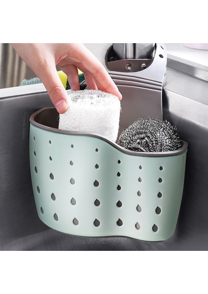 A-Yeşil Stil Lavabo Rafı Sabun Sünger Drenaj Raf Banyo Tutucu Mutfak Depolama Vantuz Mutfak Düzenleyici Lavabo Mutfak Aksesuarları Yıkama (Yurt Dışından)