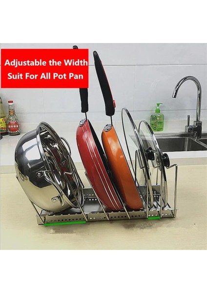 1 Katmanlı Stil Metal Pan Pot Kapak Organizatör Ayarlanabilir Bulaşıklık Süzgeç Kesme Tahtası Tutacağı Tencere Standı Tutacağı Kabine Depolama Için (Yurt Dışından)