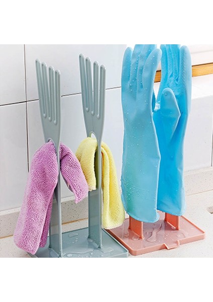 Pembe Tarzı Taşınabilir Eldiven Kurutma Rafı Mutfak Depolama Rafı Masaüstü Drenaj Depolama Rafı Aksesuarları Mutfak Aletleri (Yurt Dışından) fırsatları