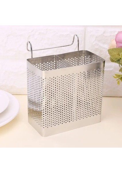 Paslanmaz Çelik Asılı Çatal Bıçak Tutucu Süzgeç Kaşık Çatal Çubuklarını Depolama Sepeti Raf Mutfak Aksesuarları Araçları Organizatör (Yurt Dışından)