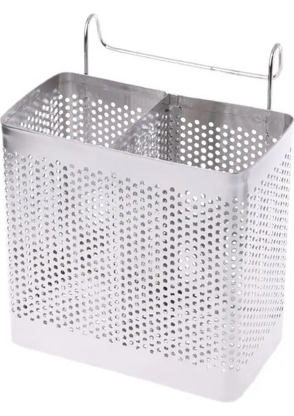 Paslanmaz Çelik Asılı Çatal Bıçak Tutucu Süzgeç Kaşık Çatal Çubuklarını Depolama Sepeti Raf Mutfak Aksesuarları Araçları Organizatör (Yurt Dışından) fırsatları