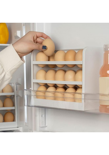 D4 Stili Buzdolabı Yumurta Tutucu Space Saver Yumurta Konteyner Korumak Üç Katmanlı Yumurta Tepsisi Yararlı Buzdolabı Saklama Kutusu Mutfak Rafı (Yurt Dışından)