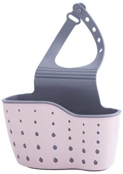 Pembe Stil Lavabo Rafı Sabun Sünger Drenaj Raf Silikon Saklama Sepeti Çanta Musluk Tutucu Ayarlanabilir Banyo Tutucu Lavabo Mutfak Aksesuarları (Yurt Dışından)