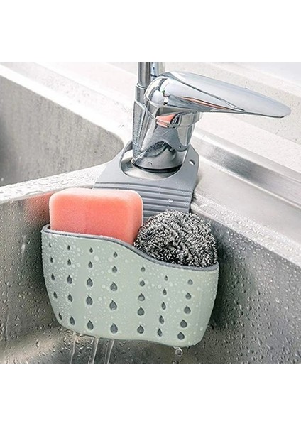 Pembe Stil Lavabo Rafı Sabun Sünger Drenaj Raf Silikon Saklama Sepeti Çanta Musluk Tutucu Ayarlanabilir Banyo Tutucu Lavabo Mutfak Aksesuarları (Yurt Dışından)