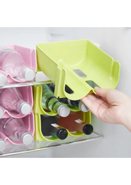 Yeşil Stil 1 Adet Su Şişesi Organizatör Plastik Buzdolabı Içecek Saklama Kutusu Tutucu Buzdolabı Istiflenebilir Şarap Içecek Rafı Mutfak Gereçleri Için (Yurt Dışından)
