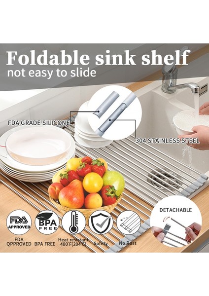 Bir Stil Yenı Mutfak Aksesuarları Katlanabilir Bulaşık Kurutmalık Süzgeç Lavabo Üzerinde Organizatör Raf Tepsi Süzgeç Ev Banyo Aletleri Aracı (Yurt Dışından) fiyatları