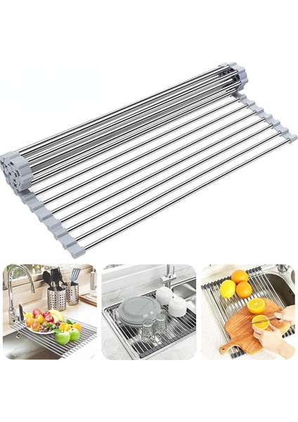 Bir Stil Yenı Mutfak Aksesuarları Katlanabilir Bulaşık Kurutmalık Süzgeç Lavabo Üzerinde Organizatör Raf Tepsi Süzgeç Ev Banyo Aletleri Aracı (Yurt Dışından) fırsatları
