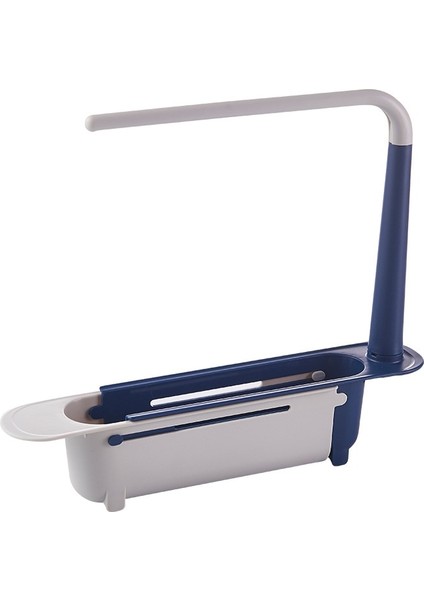 Mavi Stil Telescok Drenaj Raf Sabun Süngerlik Organizatör Lavabo Raf Askı Genişletilebilir Depolama Sepeti Mutfak Gereçleri (Yurt Dışından)