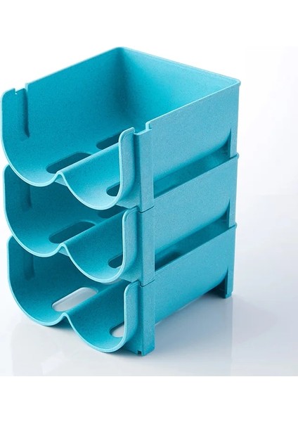 Mavi Stil Serbest Daimi Plastik Su Şişesi Şarap Rafı Depolama Organizatör Mutfak Tezgahı Için Istiflenebilir Raf Kiler Buzdolabı SCIE999 (Yurt Dışından)