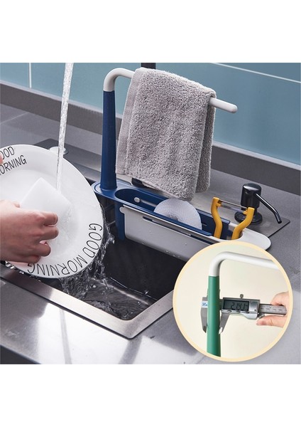 Mavi Stil Telescok Raf Mutfak Evyeleri Organizatör Sabun Havlu Süngerlik Drenaj Raf Depolama Sepeti Alet Aksesuarları (Yurt Dışından) modelleri