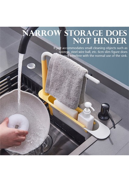 Mavi Stil Telescok Raf Mutfak Evyeleri Organizatör Sabun Havlu Süngerlik Drenaj Raf Depolama Sepeti Alet Aksesuarları (Yurt Dışından) indirimleri