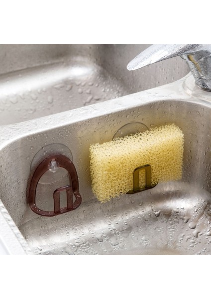 Kumral Tarzı Mutfak Vantuz Lavabo Drenaj Rafı Sünger Depolama Tutucu Lavabo Rafı Sabunluk Süzgeç Rafı Banyo Aksesuarları Organizatör (Yurt Dışından)