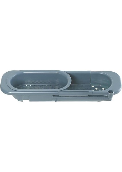 Gri Mavi Tarzı Retractable Drain Basket Sink Rack Telescopic Drain Rack Filter Leftovers Drain Basket Dishwashing Cloth Storage Kitchen Tools (Yurt Dışından)