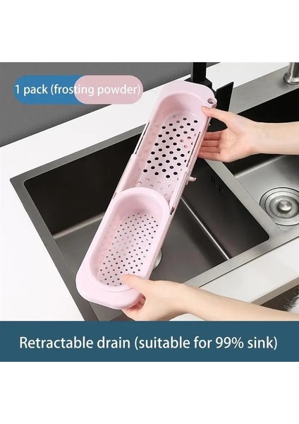 Gri Mavi Tarzı Retractable Drain Basket Sink Rack Telescopic Drain Rack Filter Leftovers Drain Basket Dishwashing Cloth Storage Kitchen Tools (Yurt Dışından) fiyatları