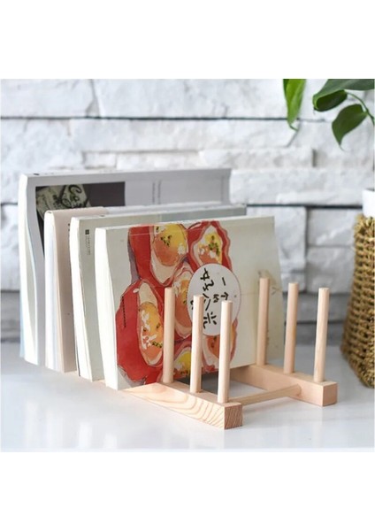 No.2 Tarzı Kitchen Dish Drain Rack Dinnerware Storage Organizer Tray Plate Drying Shelf Wooden Book Cups Display Stand Drainer Holder (Yurt Dışından)