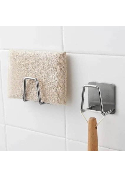 1 Adet Tarzı Onges Tutucu Kendinden Yapışkanlı Lavabo Süngerleri Drenaj Kurutma Rafı Paslanmaz Çelik Depolama Tutucu Mutfak Lavabo Aksesuarları (Yurt Dışından)