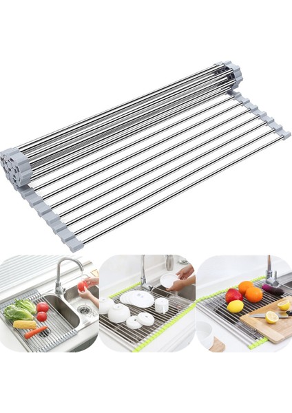 L-380X280MM Stili Katlanabilir Bulaşık Kurutma Rafı Süzgeç Lavabo Üzerinde Mutfak Organizatör Raf Tepsi Süzgeç Ev Banyo Alet Aksesuarları Aracı (Yurt Dışından)