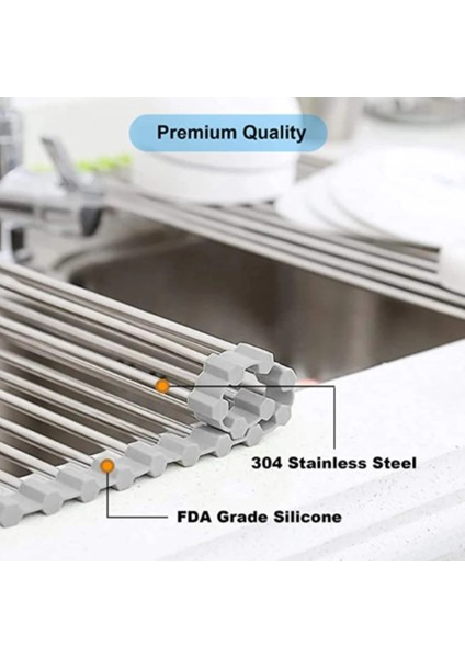 L-380X280MM Stili Katlanabilir Bulaşık Kurutma Rafı Süzgeç Lavabo Üzerinde Mutfak Organizatör Raf Tepsi Süzgeç Ev Banyo Alet Aksesuarları Aracı (Yurt Dışından)