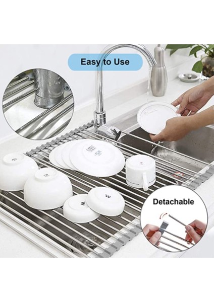 L-380X280MM Stili Katlanabilir Bulaşık Kurutma Rafı Süzgeç Lavabo Üzerinde Mutfak Organizatör Raf Tepsi Süzgeç Ev Banyo Alet Aksesuarları Aracı (Yurt Dışından)