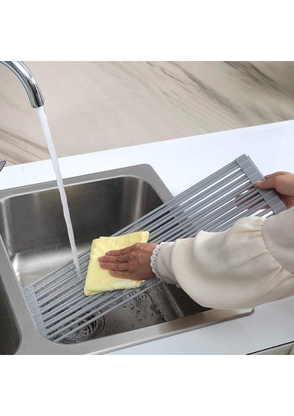 G Tarzı Yenı Mutfak Aksesuarları Katlanabilir Bulaşık Kurutmalık Süzgeç Lavabo Üzerinde Organizatör Raf Tepsi Süzgeç Ev Banyo Aletleri Aracı (Yurt Dışından) modelleri
