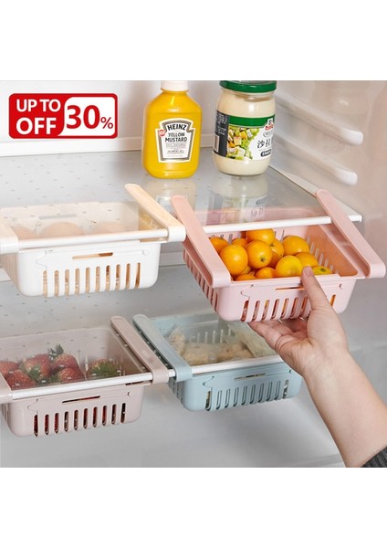 Mavi Stil Depolama Raf Organizatör Ayarlanabilir Gerilebilir Buzdolabı Raf Tutucu Çekmece Sepeti Space Saver Meyve Aperatif Mutfak Rafı Raf (Yurt Dışından)