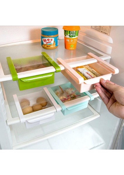 Mavi Stil Depolama Raf Organizatör Ayarlanabilir Gerilebilir Buzdolabı Raf Tutucu Çekmece Sepeti Space Saver Meyve Aperatif Mutfak Rafı Raf (Yurt Dışından)