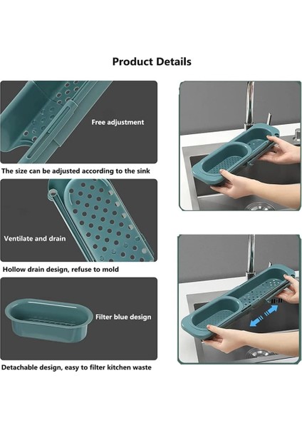 C Stili Yeni Telescok Raf Sabun Süngerlik Geri Çekilebilir Evyeler Organizatör Evyeler Süzgeçlik Raf Depolama Sepeti Mutfak Aksesuarları (Yurt Dışından) fırsatları