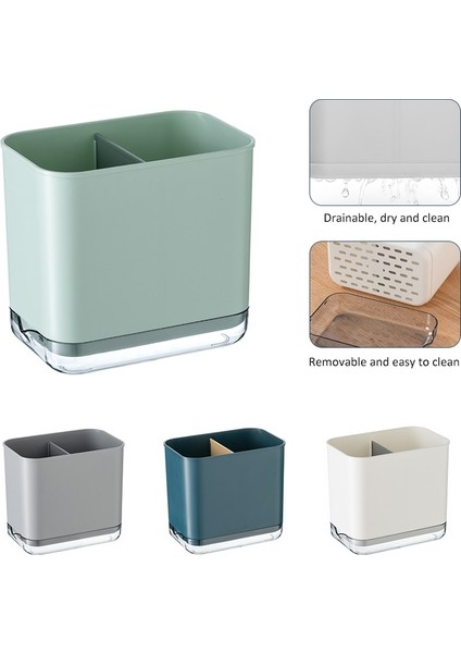 Mavi Stil 15X14X10CM Mutfak Ev Depolama Raf Meyve Çubuklarını Boşaltma Bıçak Lavabo Tutucular Kutusu Bulaşık Organizatör Standları Düzenli Gereçler Havlu Askıları (Yurt Dışından)